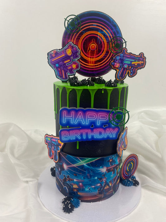 Laser tag cake