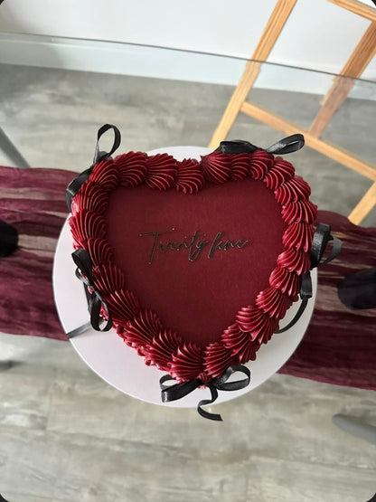 Burgundy Heart Cake