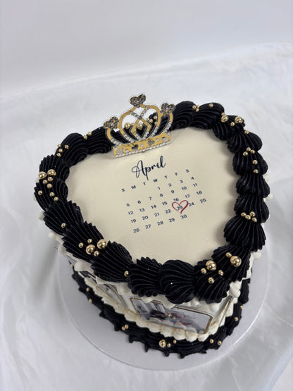Photo heart cake