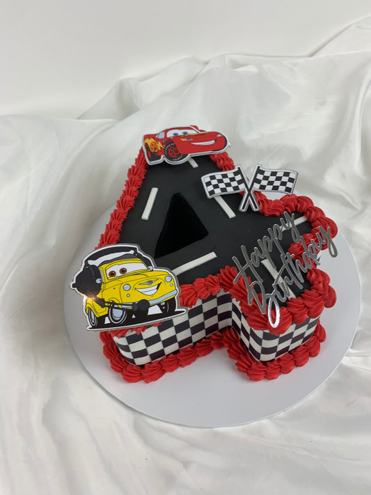 Cars number cake