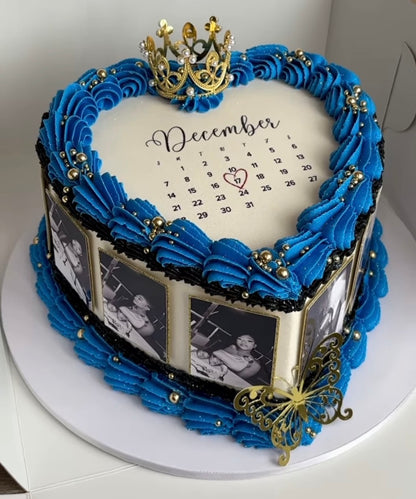 Photo heart cake