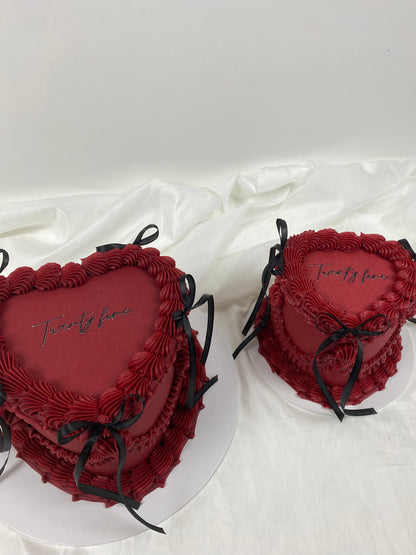 Burgundy Heart Cake