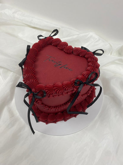 Burgundy Heart Cake