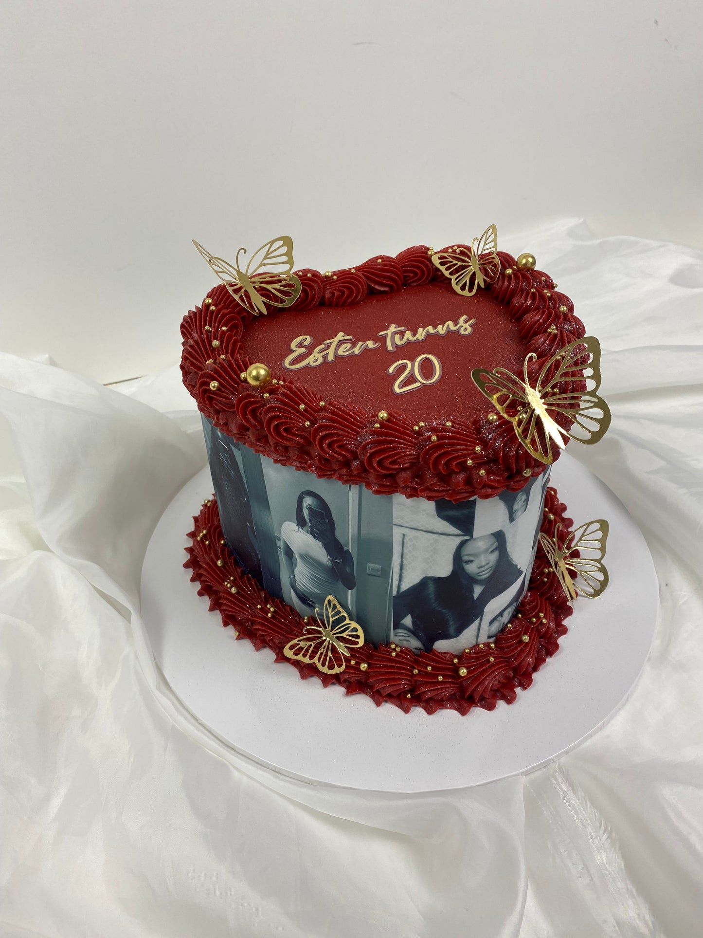 Photo heart cake 2