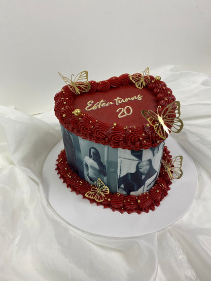 Photo heart cake 2