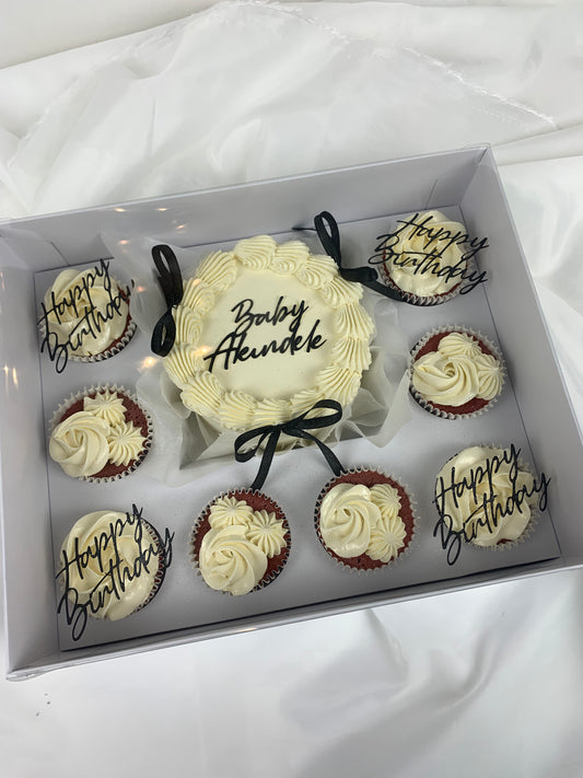 Bento Box (Off white, Black toppers & Ribbon)